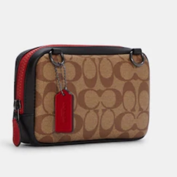 Coach-Carrier Phone Crossbody In Signature Canvas With Coach Radial Rainbow New - Picture 2 of 4